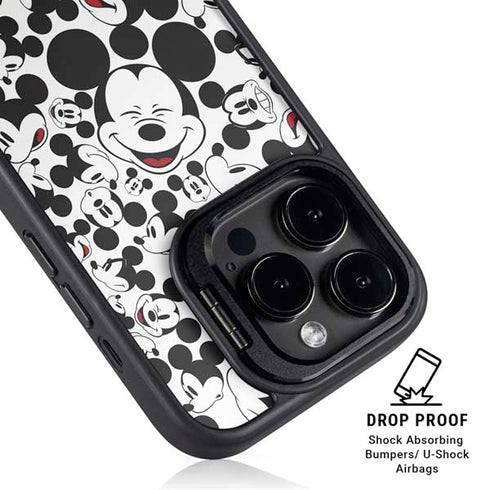Disney Mickey Mouse Face Pattern iPhone 15 Pro Kickstand Case